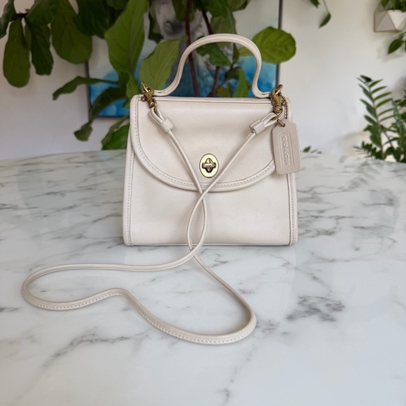COACH Vintage Regina Top Handle Satchel Turnlock Crossbody Bag 9983 Bone Leather - Picture 2 of 16